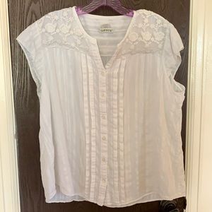 White Orvis Button down top